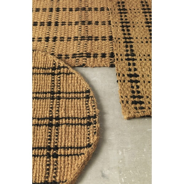 Covor negru/natural rotund ø 120 cm – Geese-image-1