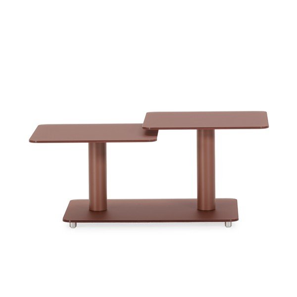 Măsuță de cafea teracotă din sticlă 54x115 cm Elvi – Marckeric-image-1