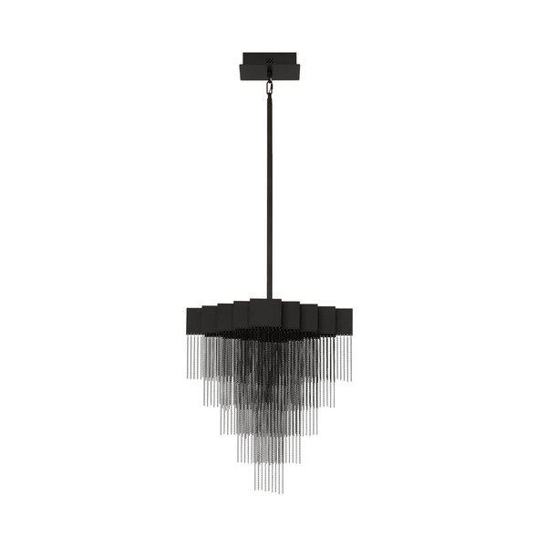 Lustră negru-mat LED cu intensitate reglabilă din oțel Revια – Nova Luce