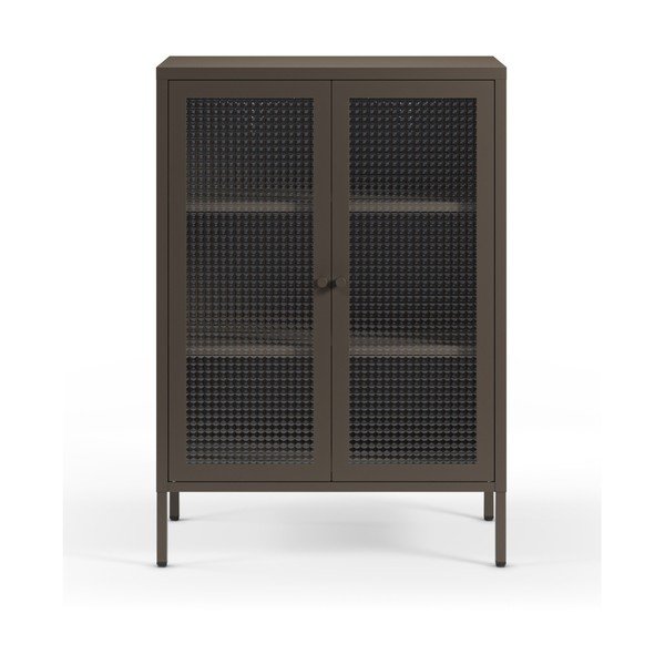 Vitrină gri din metal 70x100x40 cm Layna – Marckeric