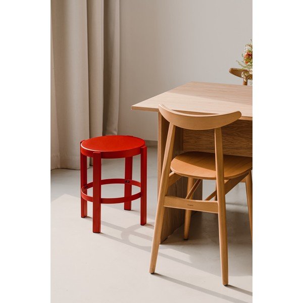 Scaun tip taburet roșu din oțel Doon – noo.ma-image-3