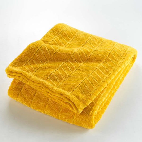Cuvertură galbenă din microflanel 180x220 cm Arya – douceur d'intérieur-image-1