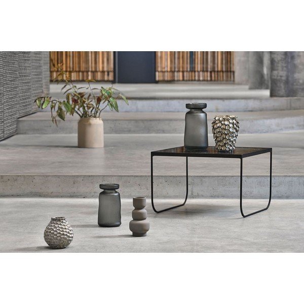 Măsuță de cafea neagră cu blat cu aspect de marmură 60x60 cm Gorm – Villa Collection-image-2