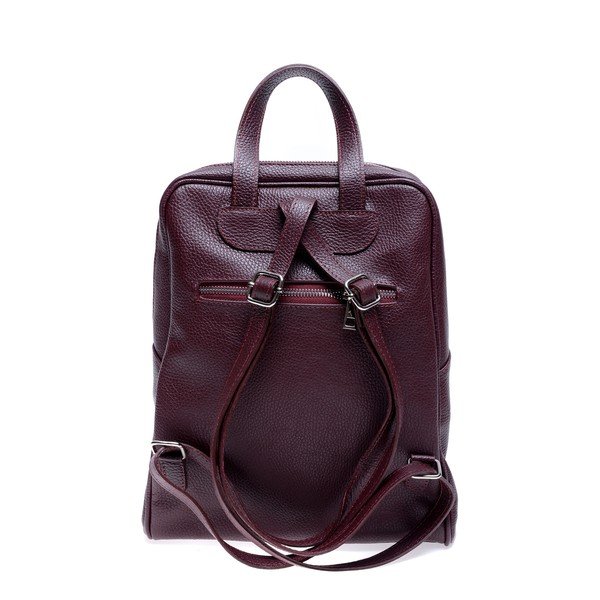 Rucsac din piele Roberta M Linda, roșu închis-image-3
