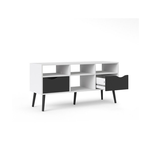 Comodă TV Tvilum Oslo, 117x57 cm, negru-alb-image-2