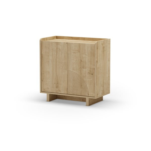 Dulap în culoare naturală cu aspect de lemn de stejar 80x80x40 cm Daira – Marckeric-image-3