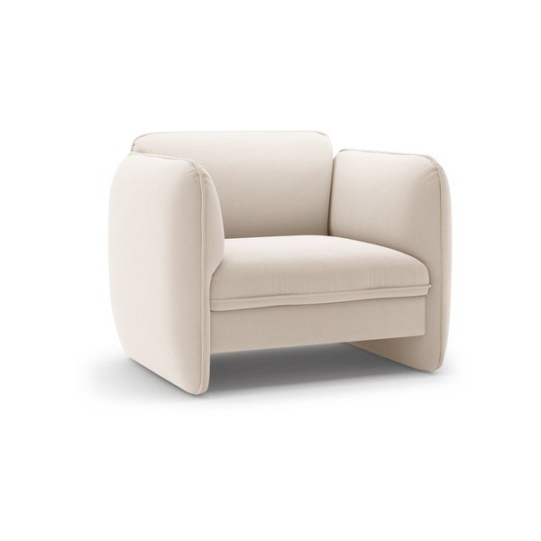 Fotoliu crem cu tapițerie din catifea Georgia – Micadoni 