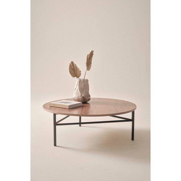 Măsuță de cafea în culoare naturală închisă rotundă din metal ø 100 cm Valley – Jotex-image-1