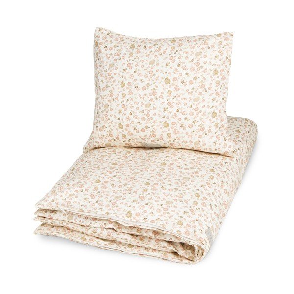 Lenjerie de pat pentru copii, bej din bumbac organic pentru pătuț 70x100 cm Augusta – Cam Cam Copenhagen