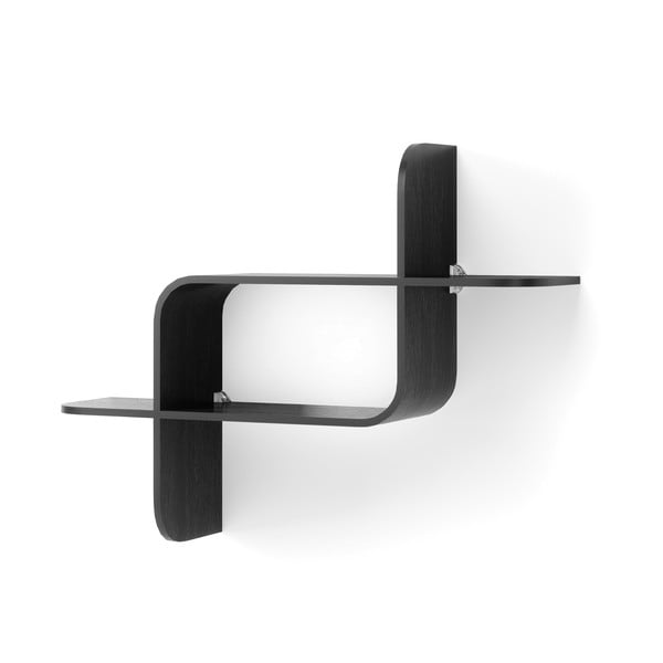 Raft negru etajat din lemn   de arbore de cauciuc 62 cm Montage – Umbra-image-2