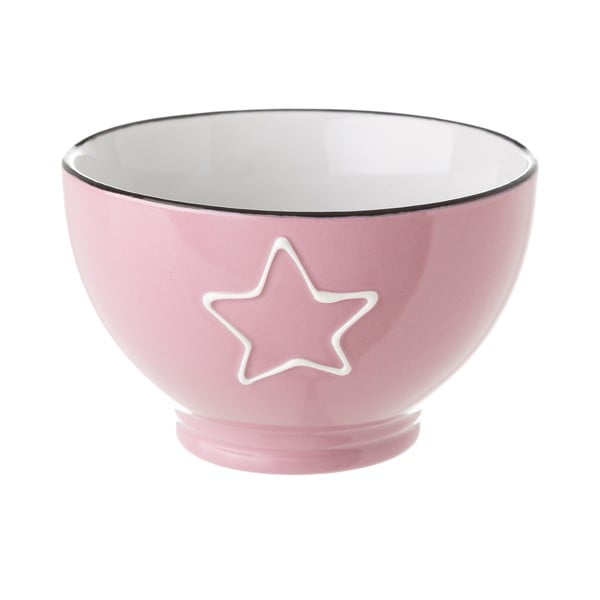 Bol din ceramică Unimasa Star, 580 ml, roz