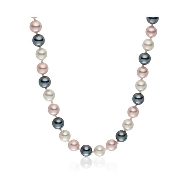 Colier cu perle gri-roz Pearls Of London Mystic, lungime 42 cm