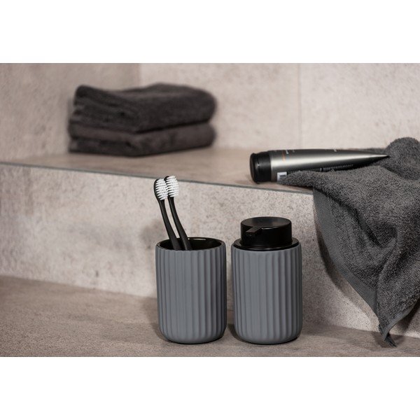 Suport din ceramică pentru periuțe de dinți Wenko Belluno, gri-image-2