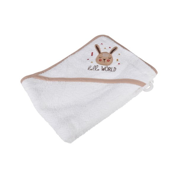 Prosop cu glugă pentru copii alb din bumbac 75x75 cm Forest – Bébé Douceur