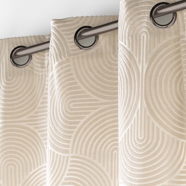 Draperie bej din catifea 135x260 cm Eva – douceur d'intérieur-image-2