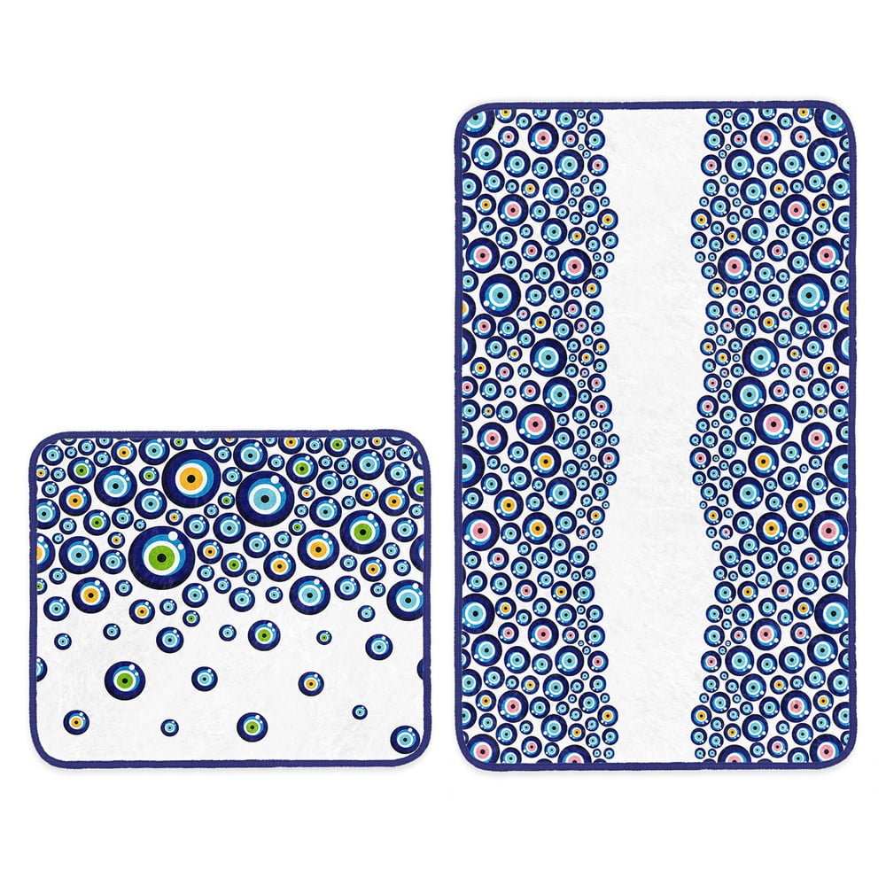 Covorașe de baie alb-albastru 2 buc. 60x100 cm – Mila Home