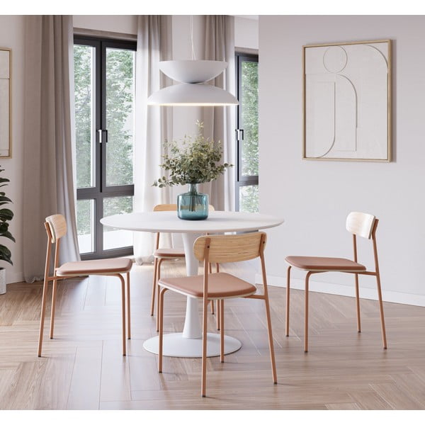 Scaune de dining roșii/în culoare naturală 2 buc. Adriana – Marckeric-image-1