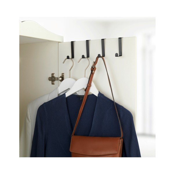 Set 4 cârlige pentru uşă Wenko, negru mat-image-1