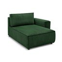 Modul pentru canapea verde cu tapițerie din catifea reiată  (cu colț pe partea dreaptă) Nihad modular – Bobochic Paris
