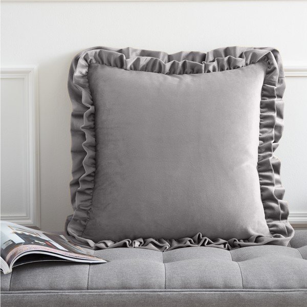 Pernă decorativă din catifea 43x43 cm Velvet Double Frill – Catherine Lansfield-image-1