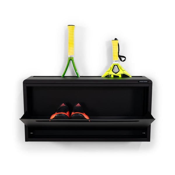 Pantofar negru cu deschidere înclinată/suspendat din metal 76x38x18 cm Sportiva – Spinder Design-image-3