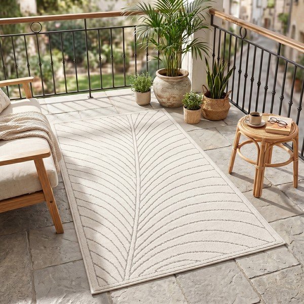 Covor tip traversă pentru interior și exterior crem 80x250 cm Nova 1204 – Ayyildiz Carpets-image-1