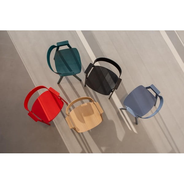 Scaun de dining negru cu cotiere din lemn de stejar Flip – Gazzda-image-3