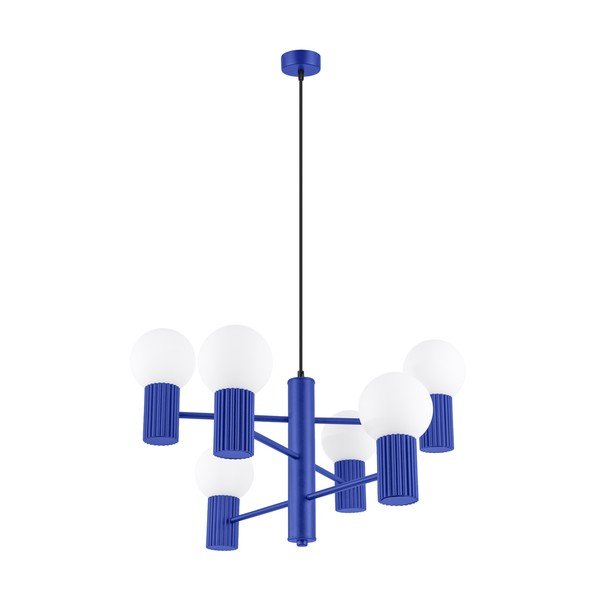 Lustră albastră cu abajur din sticlă Orbital – Sollux