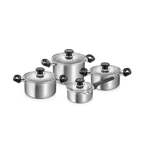 Oale cu capac 4 buc. din oțel inoxidabil 4 l adecvate pentru plita cu inducție Brava – Tescoma