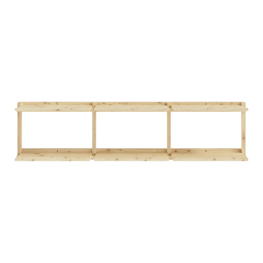 Bibliotecă de perete în culoare naturală din lemn de pin 192x47,5 cm Groove – Karup Design