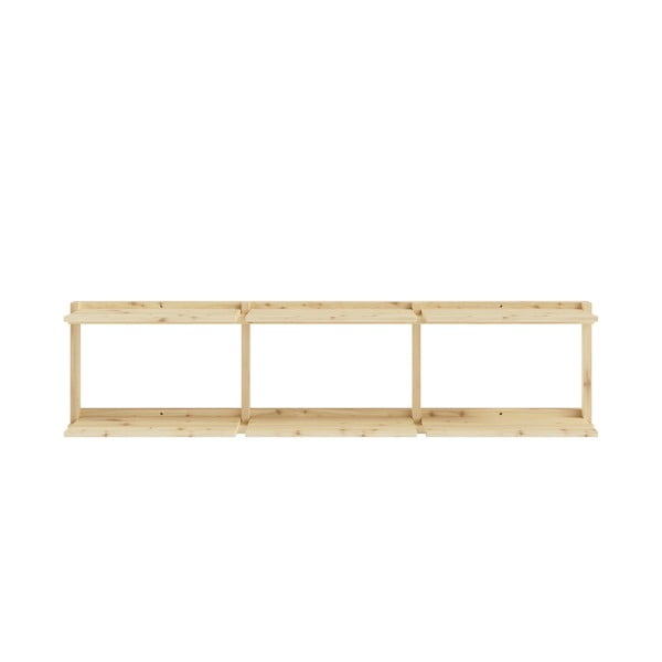 Bibliotecă de perete în culoare naturală din lemn de pin 192x47,5 cm Groove – Karup Design