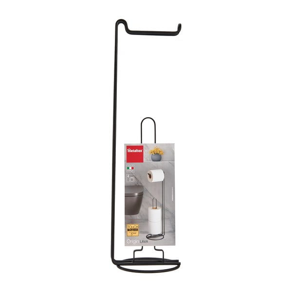 Suport pentru hârtie igienică Metaltex Origin, negru-image-3