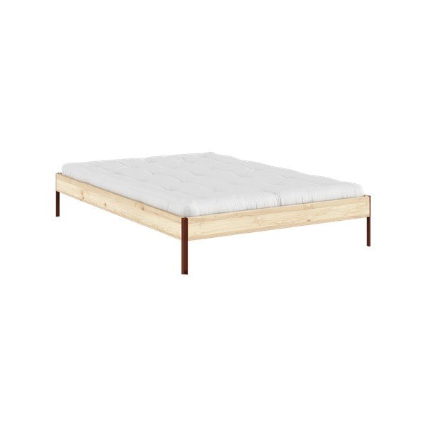 Pat matrimonial în culoare naturală din lemn de pin fără tăblie cu somieră 160x200 cm Core – Karup Design-image-3