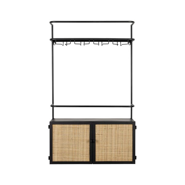 Dulap vinotecă din ratan negru 18x100 cm Guuji - White Label