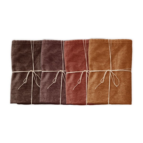 Set 4 șervețele textile cu amestec de in Really Nice Things Red Gradient, 43 x 43 cm-image-1