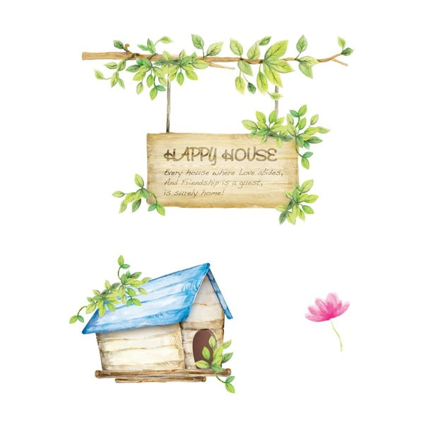 Set autocolante Ambiance Happy House, 42 x 30 cm-image-2