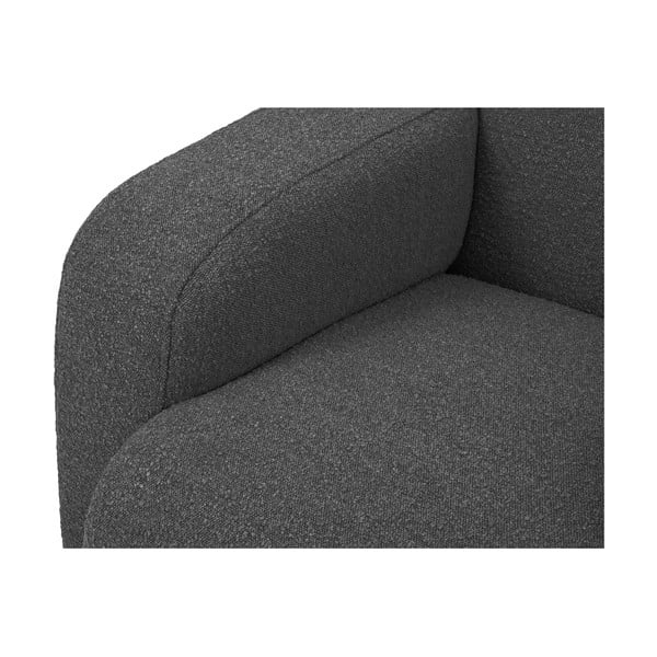 Colțar gri închis cu tapițerie din stofă bouclé (colț dreapta) Molino – Micadoni Home-image-4