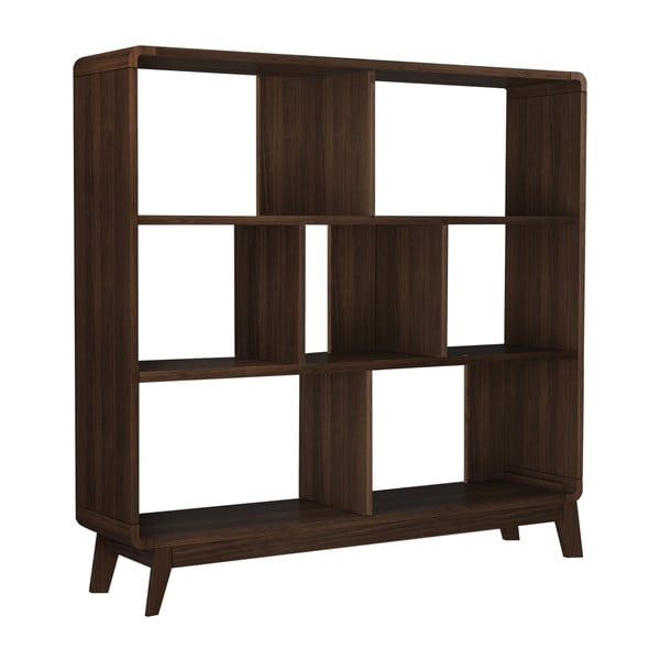 Bibliotecă în culoare naturală cu aspect de lemn de nuc 122x126 cm Cassie - Støraa