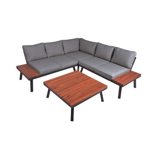 Set mobilier de grădină gri din lemn de acacia pentru 4 persoane Theresa – Garden Pleasure