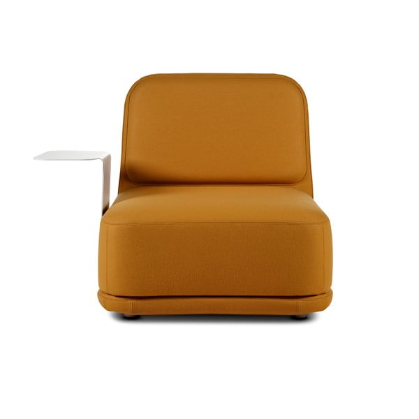 Fotoliu cu măsuță metalică albă Softline Standby Medium + Side Table, portocaliu