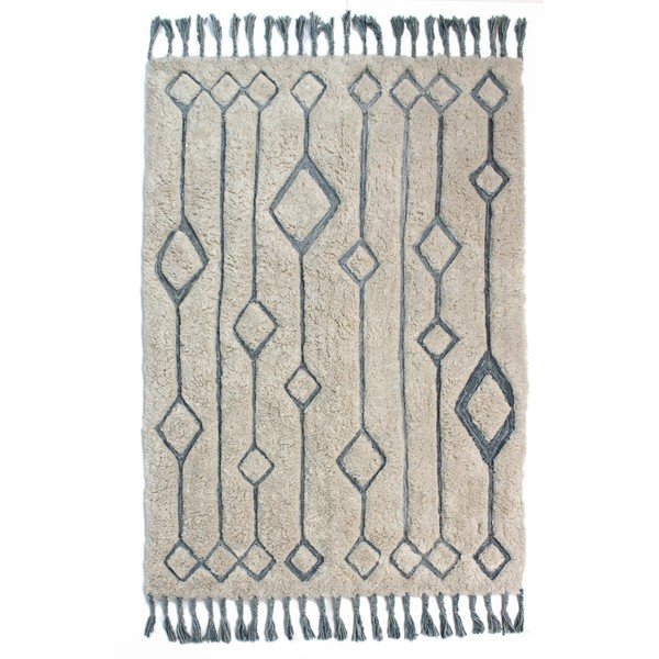 Covor țesut manual Flair Rugs Solitaire Sion, 160 x 230 cm, bej - albastru