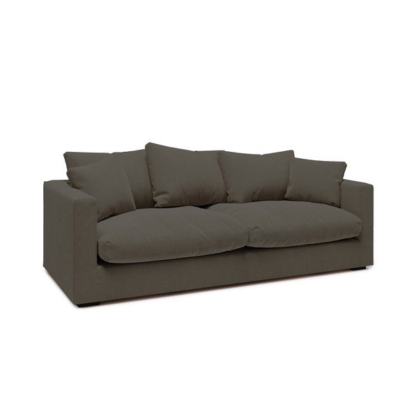 Canapea din catifea reiată gri închis 220 cm Comfy - Scandic-image-1