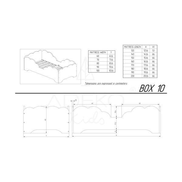 Pat din lemn de pin pentru copii Adeko BOX 10, 80 x 200 cm-image-3