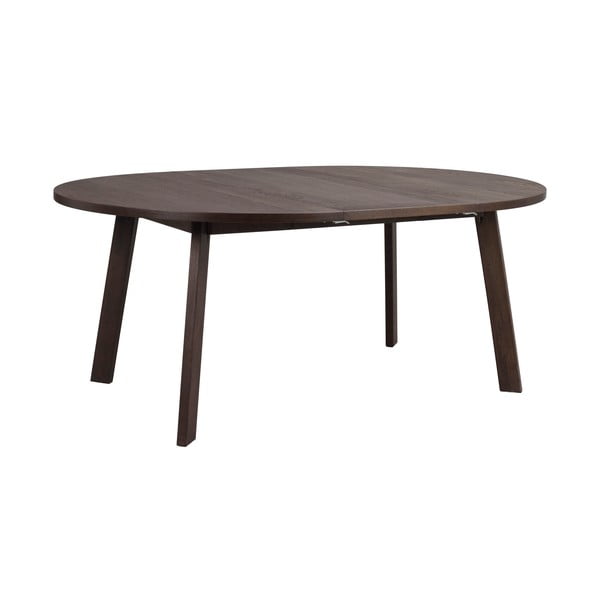 Masă de dining maro închis rotundă extensibilă cu aspect de lemn de stejar ø 130 cm Glenside – Rowico-image-4