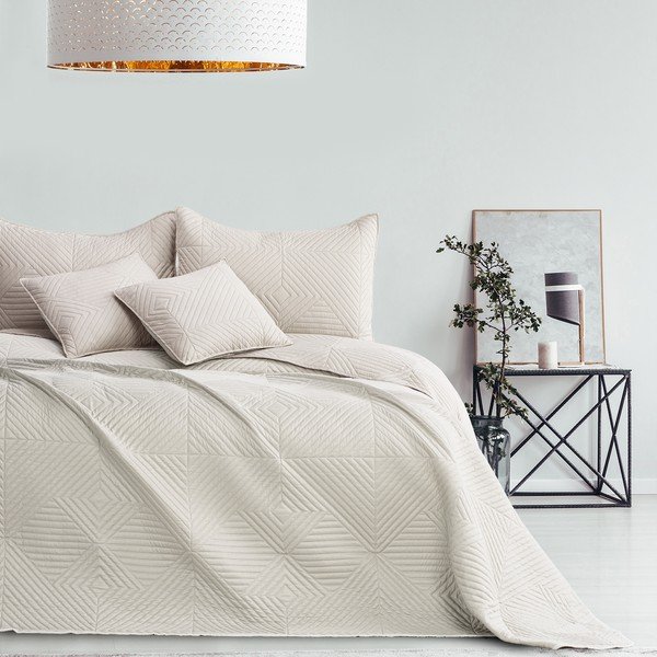 Cuvertură crem matlasată din microfibră 220x240 cm Softa – Restilo-image-1