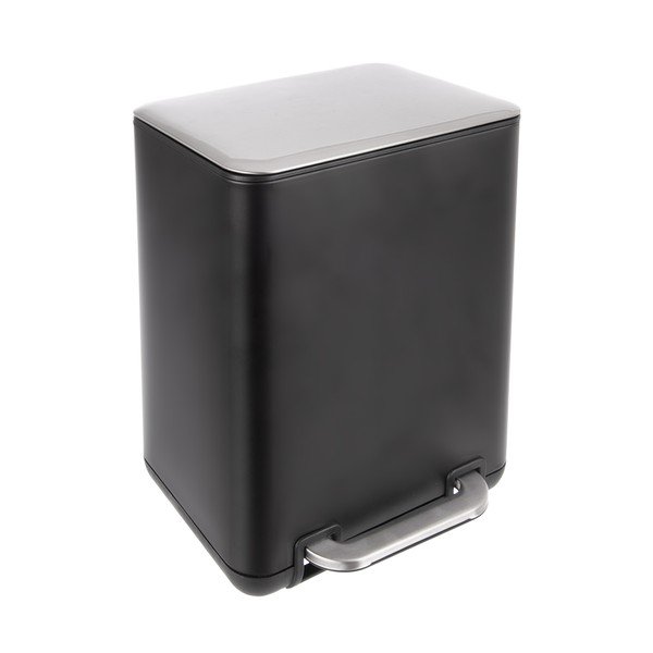 Coș de gunoi negru cu pedală din oțel inoxidabil 20 l Black – Orion