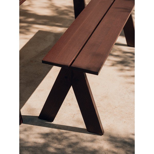 Bancă de grădină maro închis din lemn masiv Navo – noo.ma-image-3