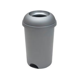 Coș rotund de gunoi cu capac deschis Addis, înălțime 65 cm, gri