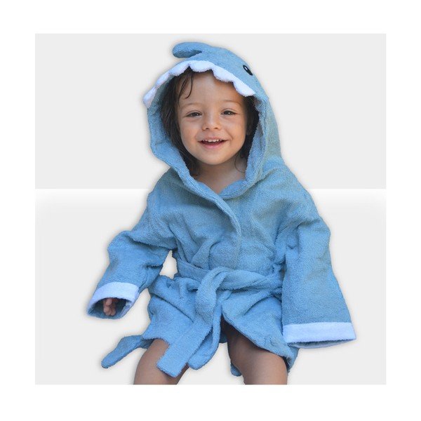 Halat pentru copii albastru S din bumbac Shark - Rocket Baby-image-2