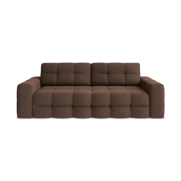 Canapea maro extensibilă cu tapițerie din țesătură bouclé 255 cm Milu – Makamii